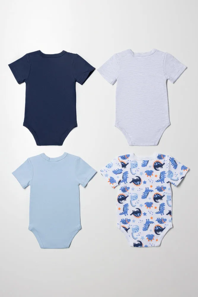 4 Pack Short Sleeve Bodyvest Blue