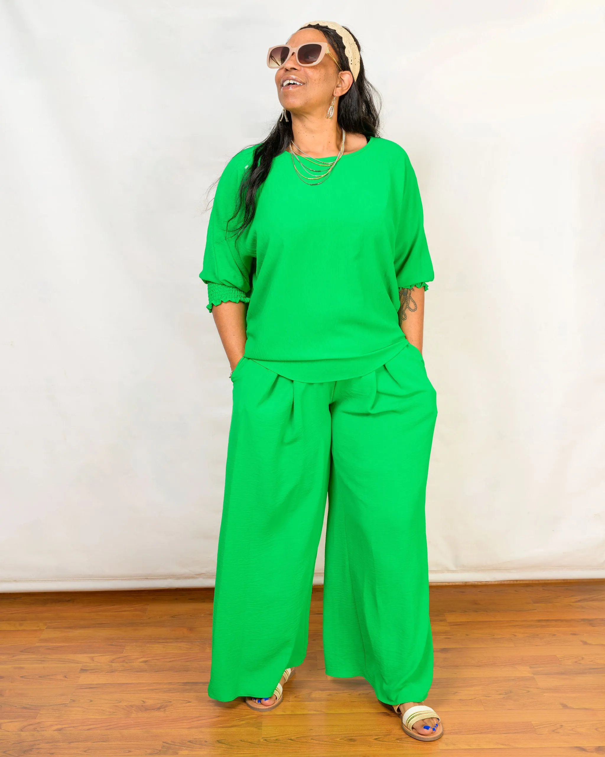 Airflow Top with Shirring Cuff