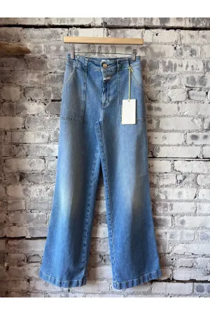 Aria Comfort Stretch Flared Jean - Light Blue