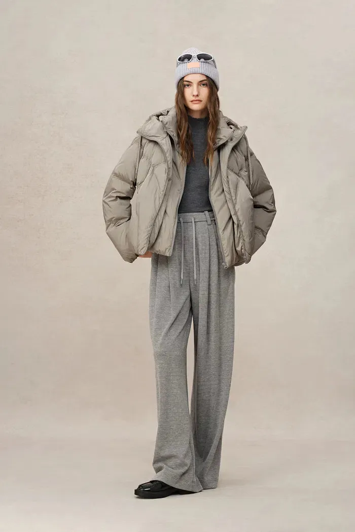 Bessy Cropped Two-Piece Puffer Set in Water-Repellent Fabric