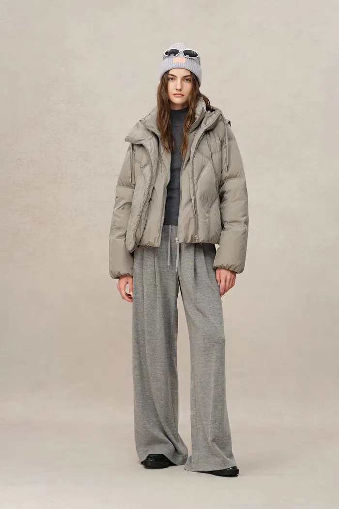 Bessy Cropped Two-Piece Puffer Set in Water-Repellent Fabric