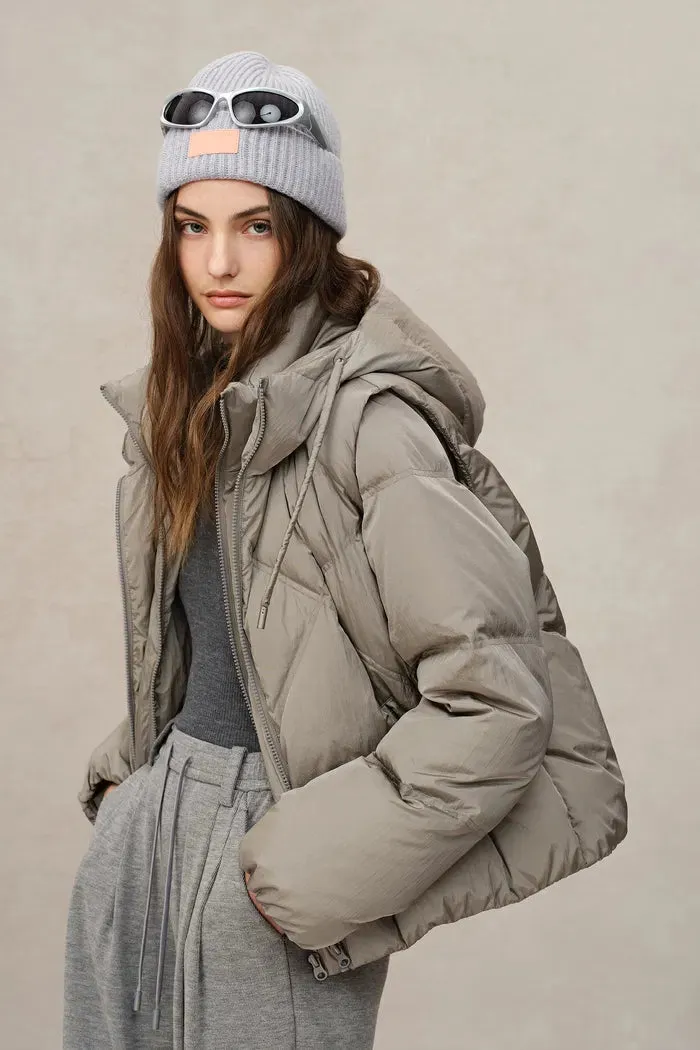 Bessy Cropped Two-Piece Puffer Set in Water-Repellent Fabric