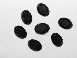 Black Sparkle Designer Oval Plastic Stones -25x18 mm
