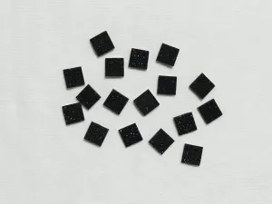 Black Sparkle Designer Square Glass Stones -12x12 mm