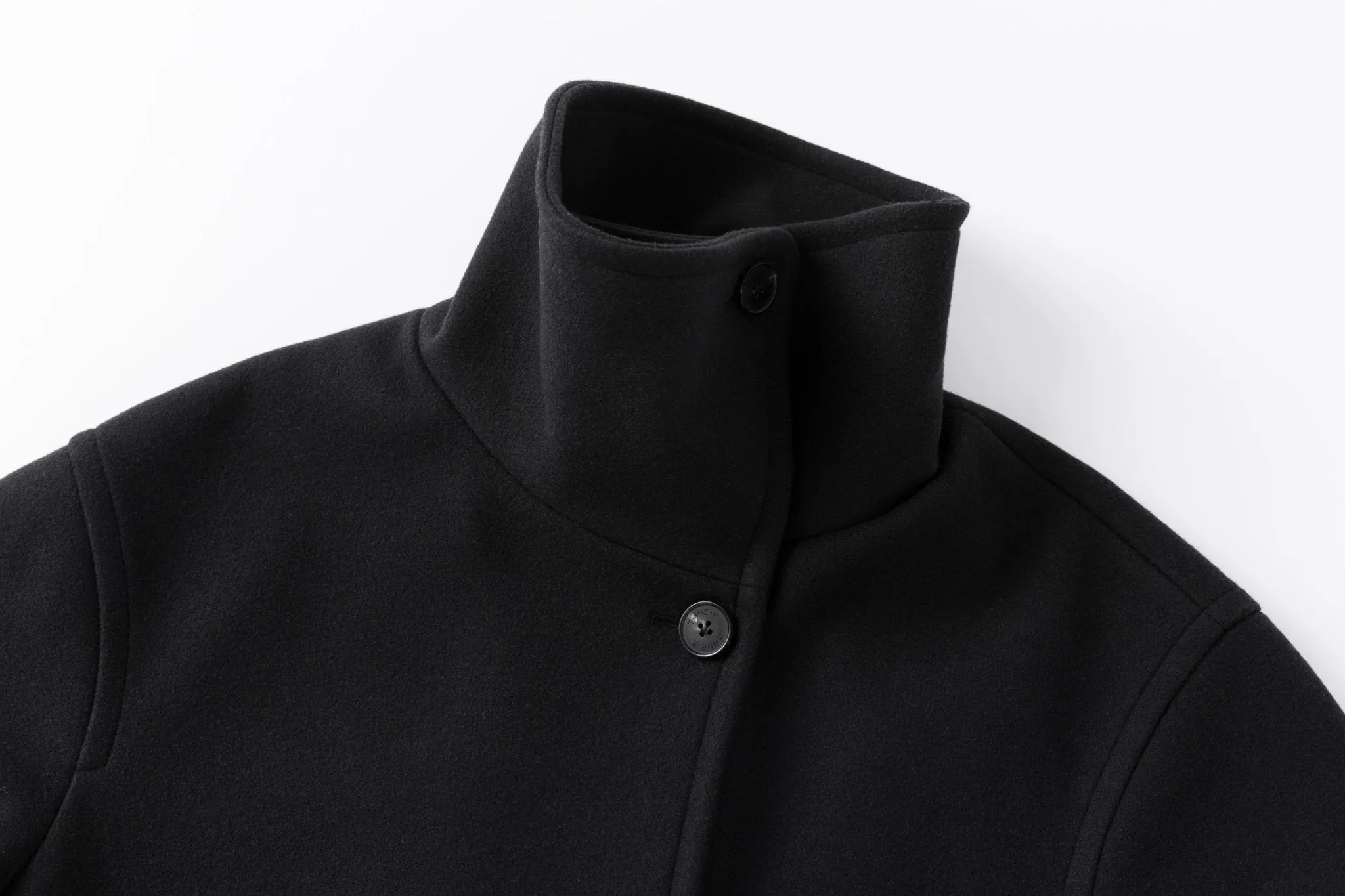 Black Stand-collar Full Sleeve Jacket