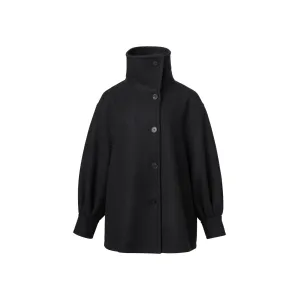 Black Stand-collar Full Sleeve Jacket