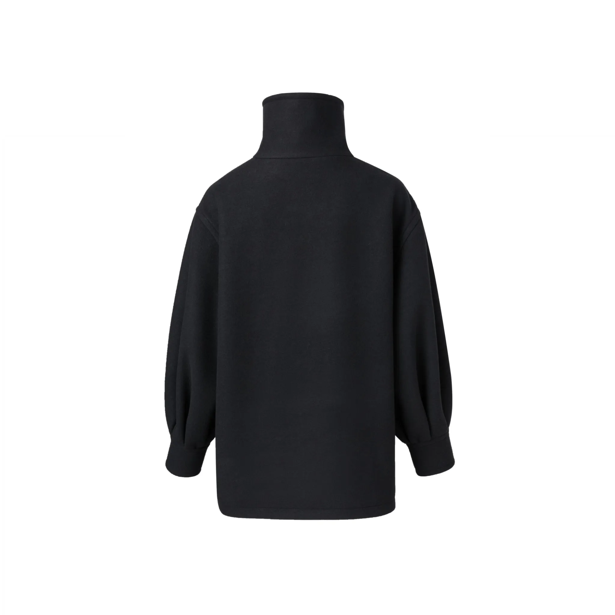 Black Stand-collar Full Sleeve Jacket