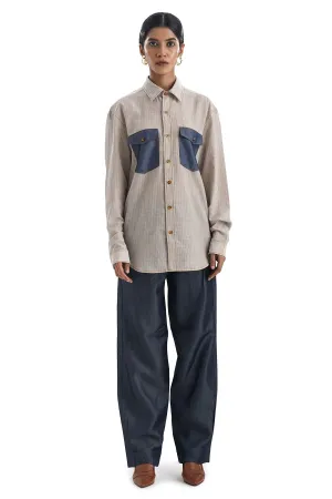 Blue Denim Straight Fit Pants