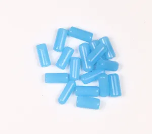 Blue Fancy Cylindrical Glass Beads- 15x8 mm