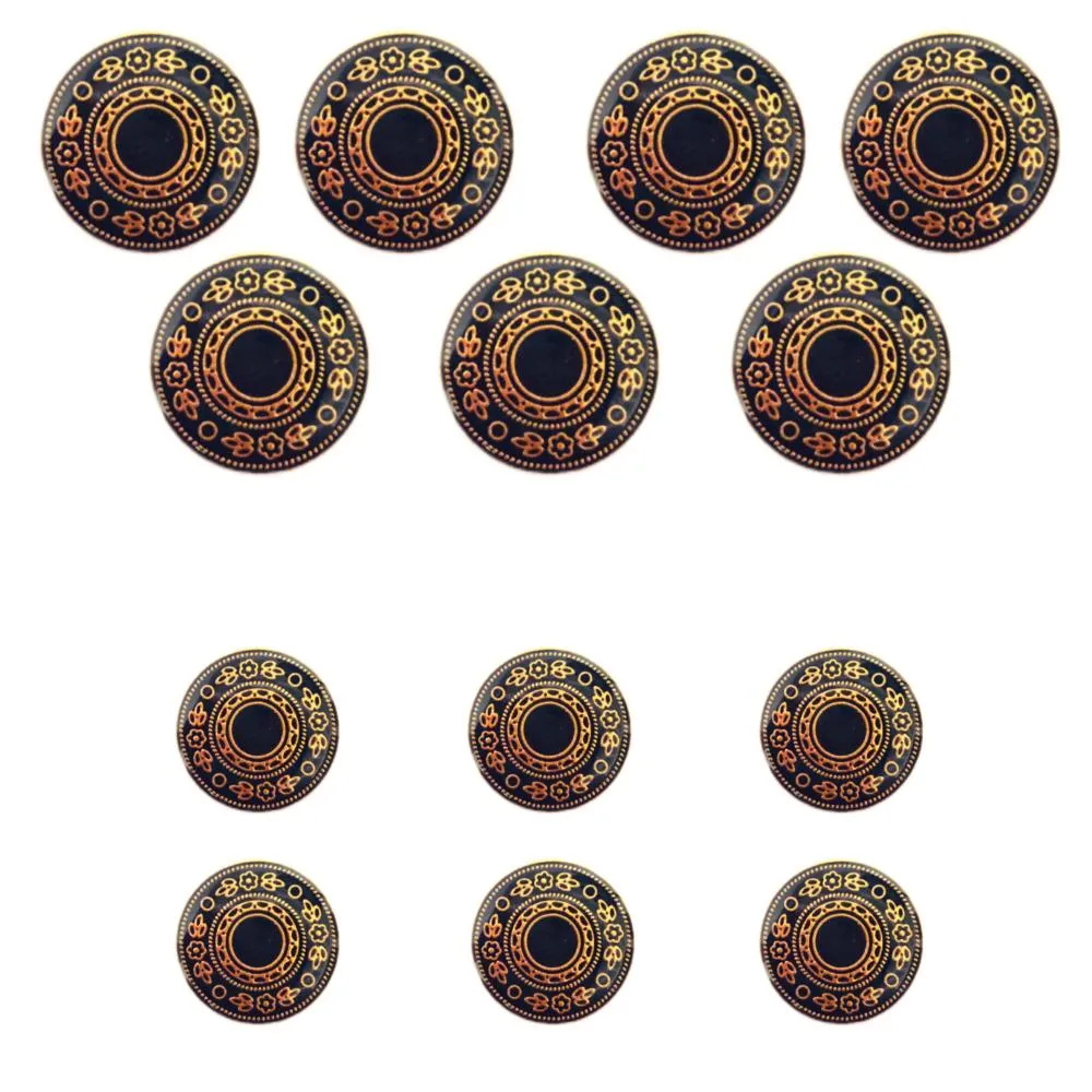 Blue Gold Designer Metal Coat Buttons