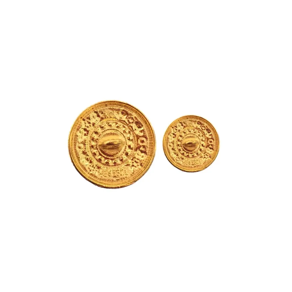 Blue Gold Designer Metal Coat Buttons