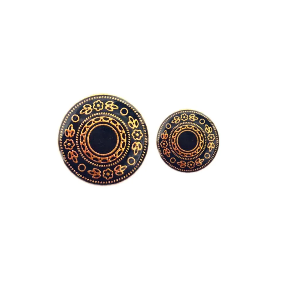 Blue Gold Designer Metal Coat Buttons