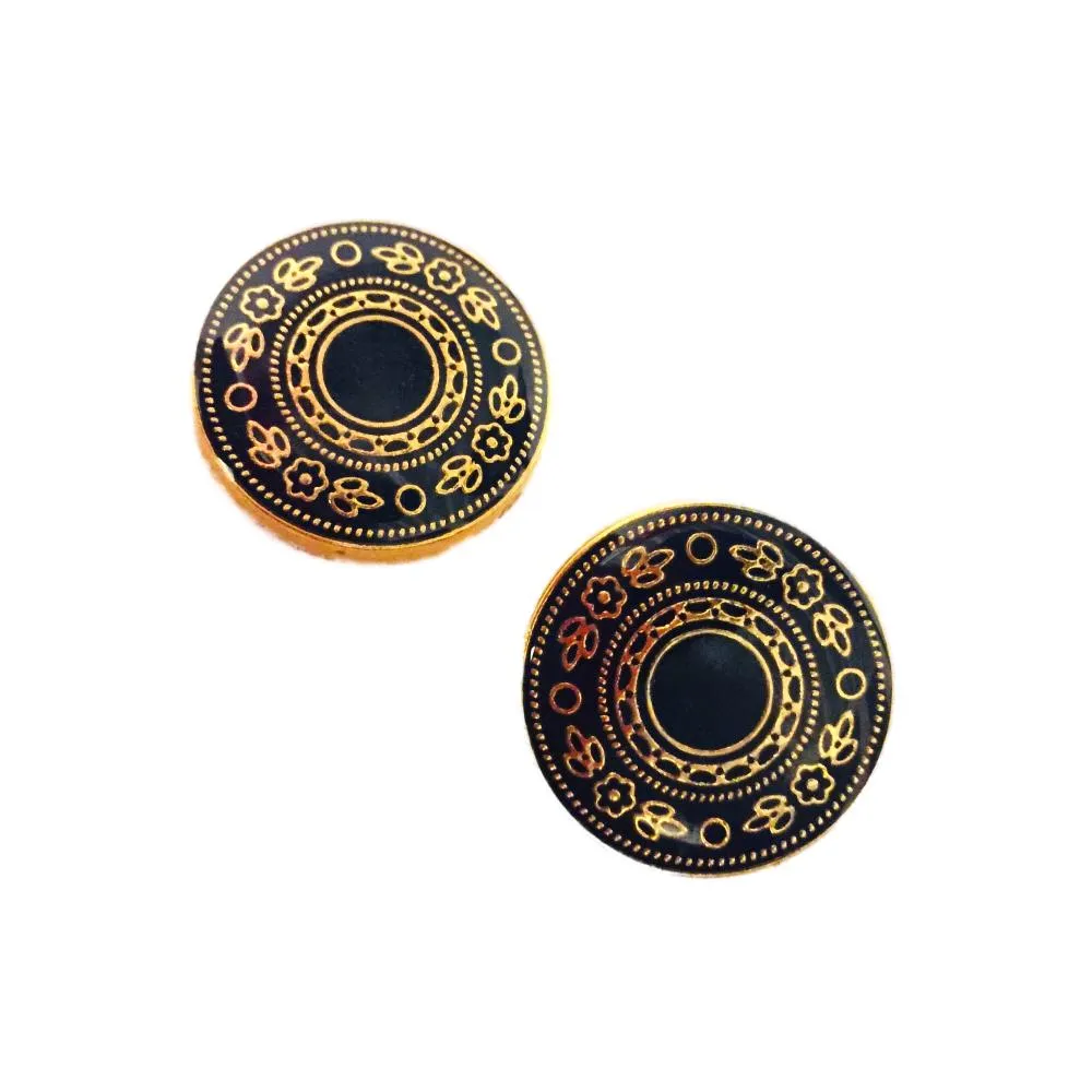 Blue Gold Designer Metal Coat Buttons