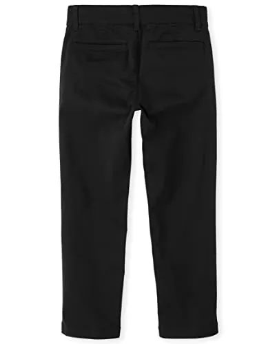 Boys Stretch Skinny Chino Pants Jeans, Black Single,