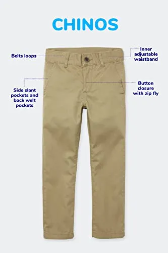 Boys Stretch Skinny Chino Pants Jeans, Black Single,