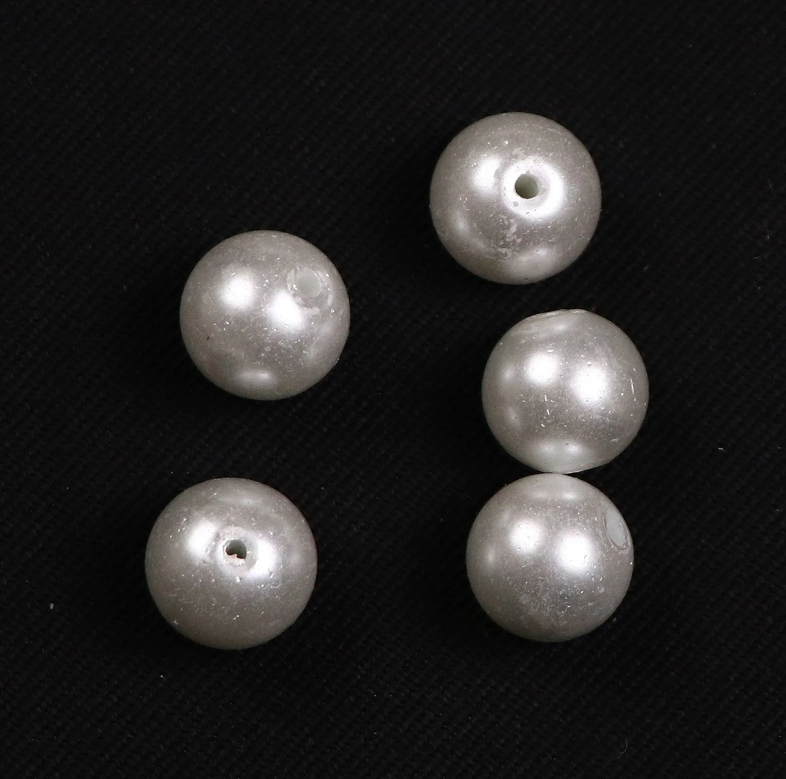 Bright White Glass Pearls - 10 mm