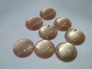 Brown Circular 2 Hole Glass Stones