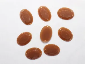 Brown Designer Oval Plastic Stones- 25x18 mm