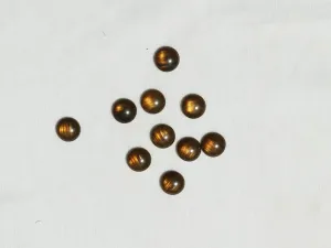 Brown Golden Circular Glass Stones -12 mm