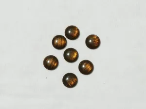 Brown Golden Circular Glass Stones -16 mm