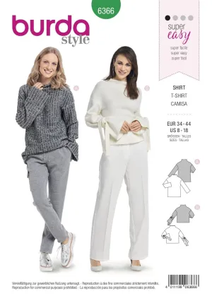 Burda Pattern B6366 Misses' Easy Tops (8-18)