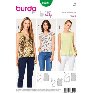 Burda Style Pattern B6501 Women's' Top with Flounce