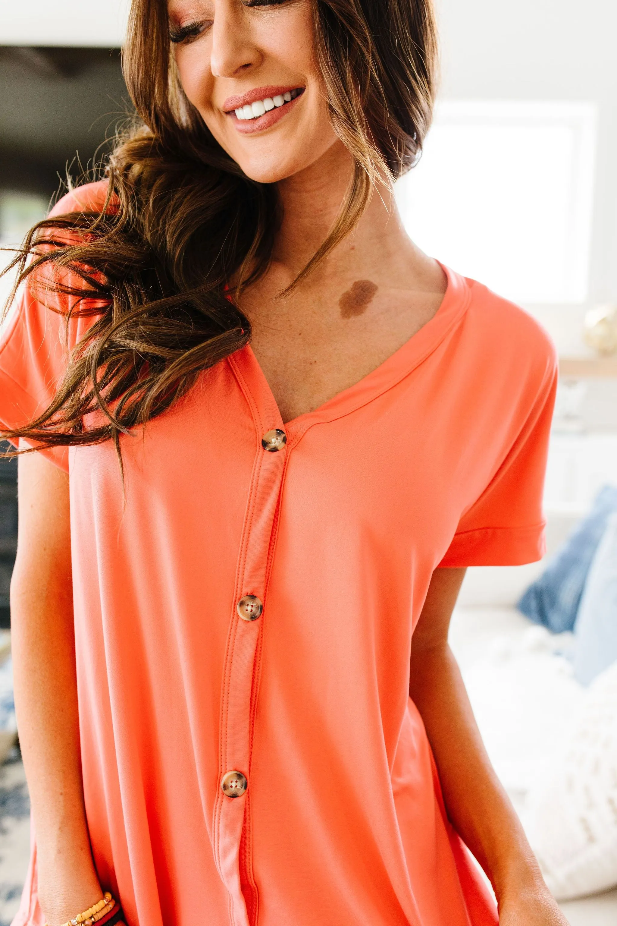 Button-down Comfort In Coral