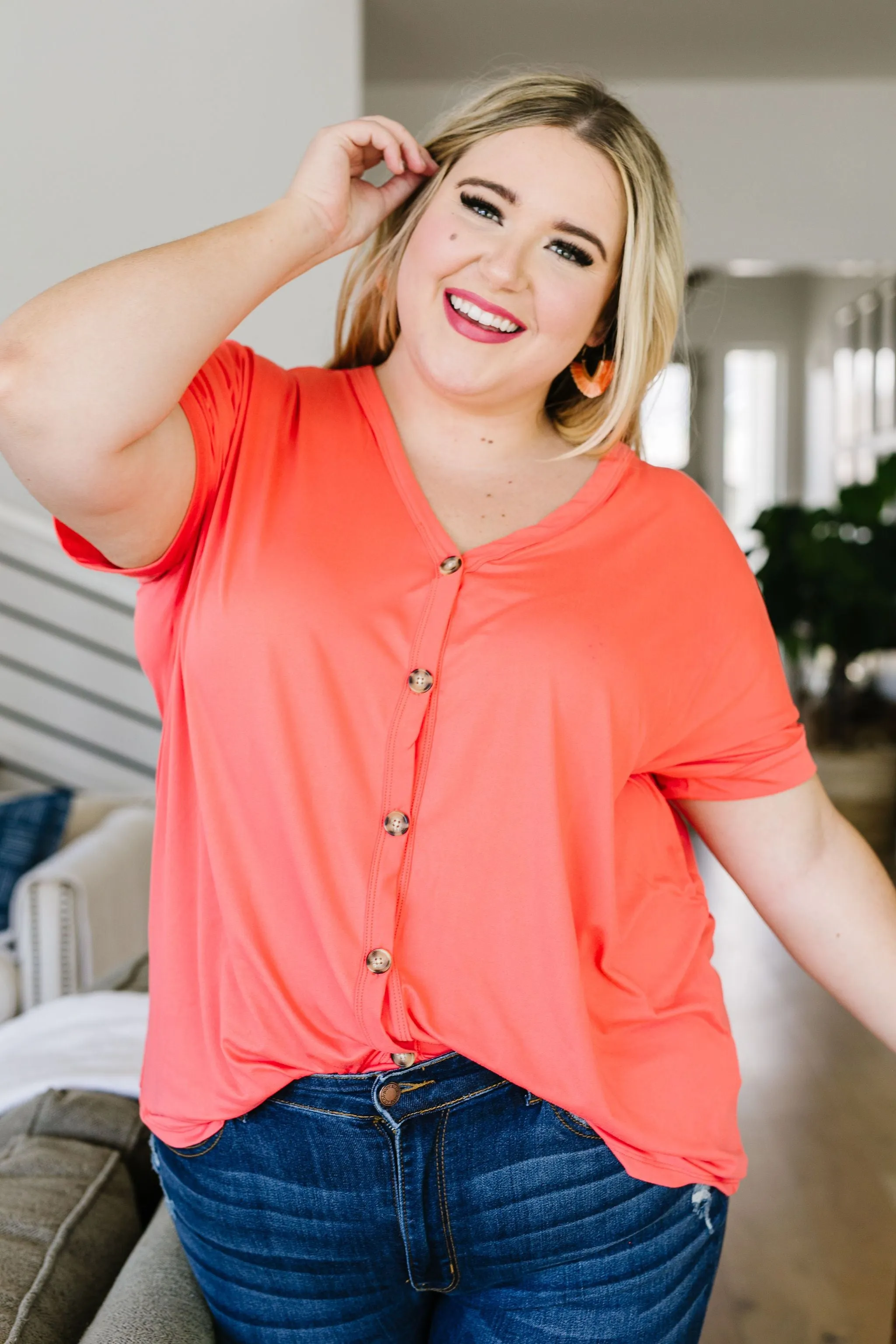 Button-down Comfort In Coral