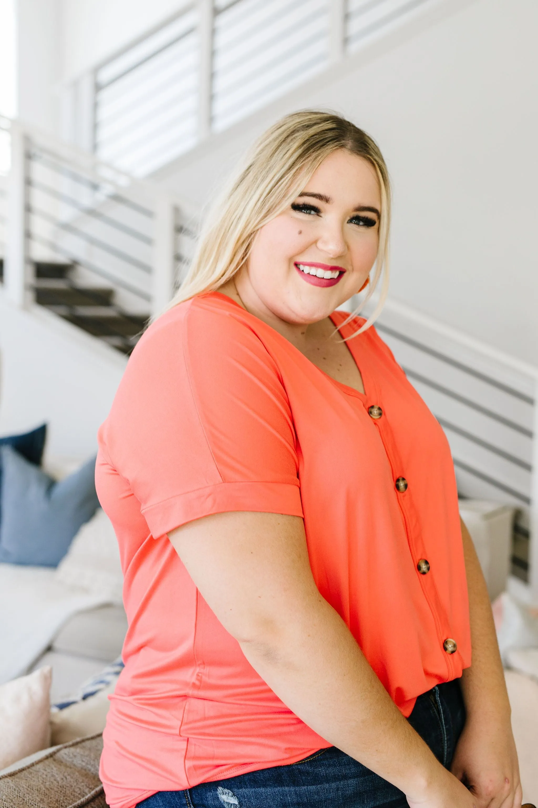 Button-down Comfort In Coral