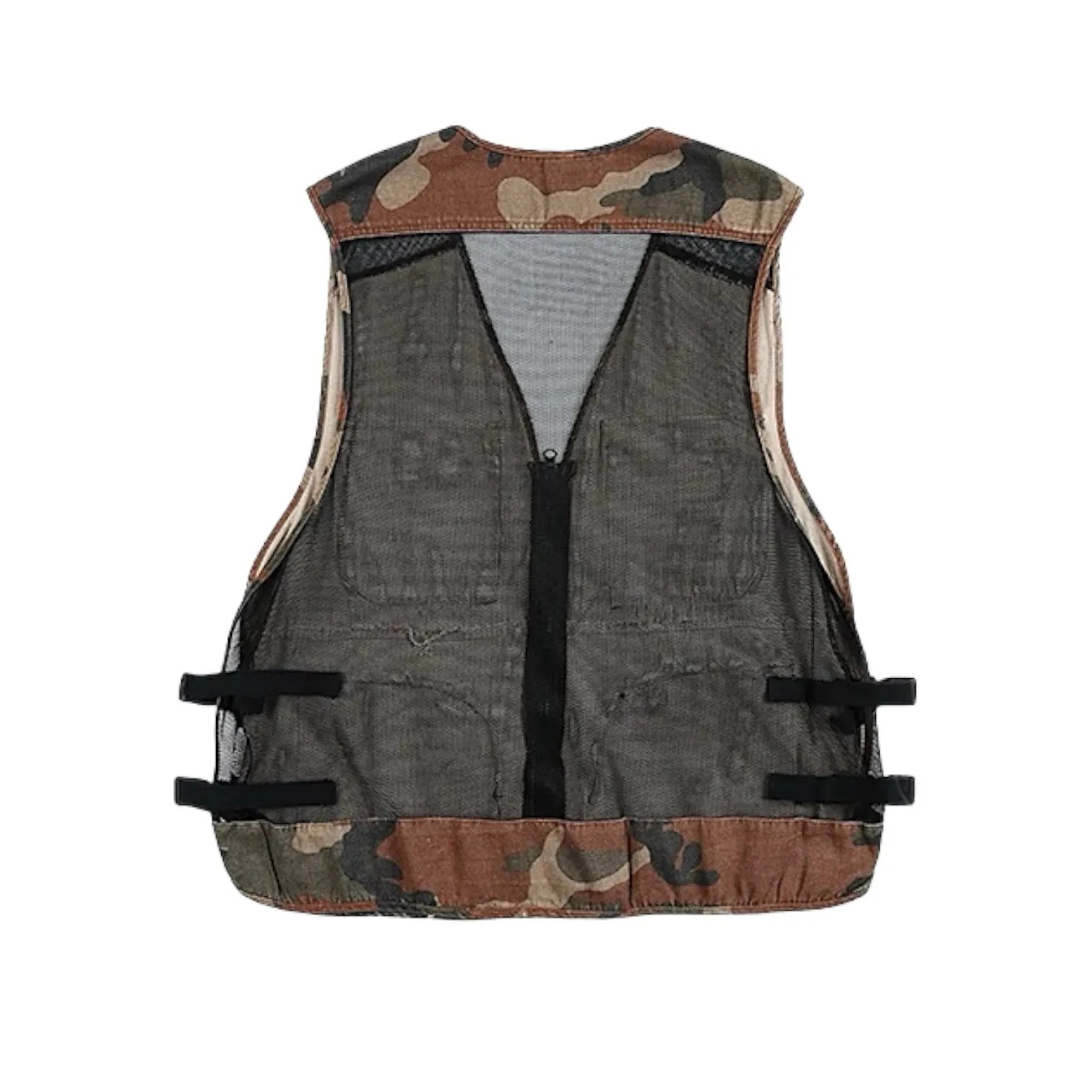 Camouflage print fisherman vest