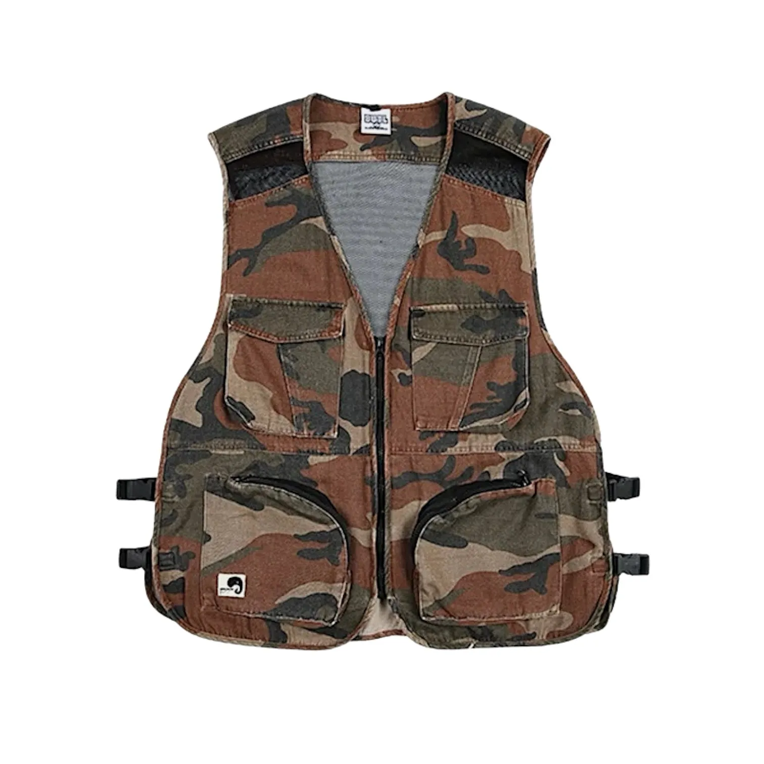 Camouflage print fisherman vest