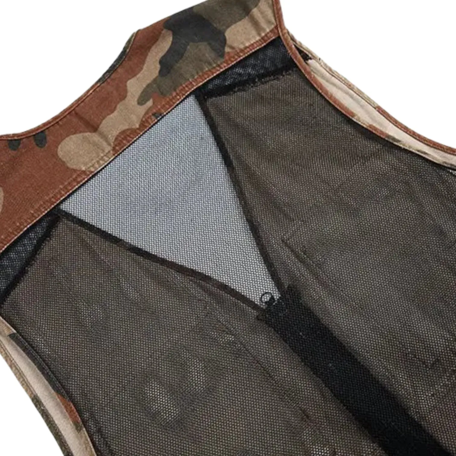 Camouflage print fisherman vest