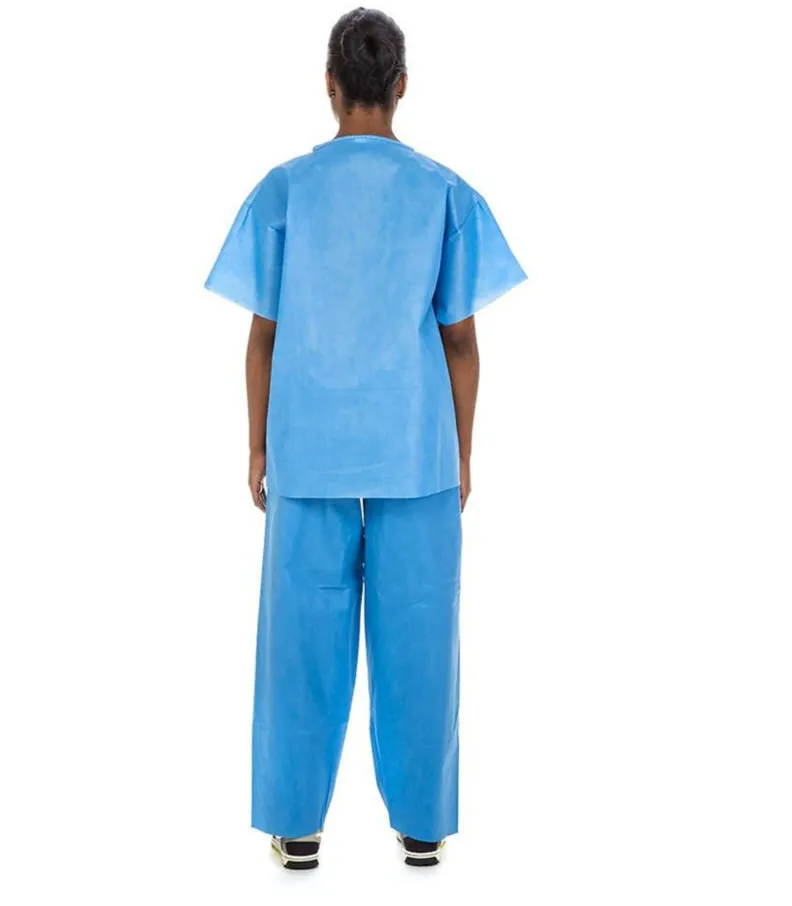 Cardinal Health Short Sleeve SMS Top with V-Neck Blue Scrubwear