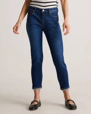 Comfort Stretch Mid Rise Slim Boyfriend Jeans