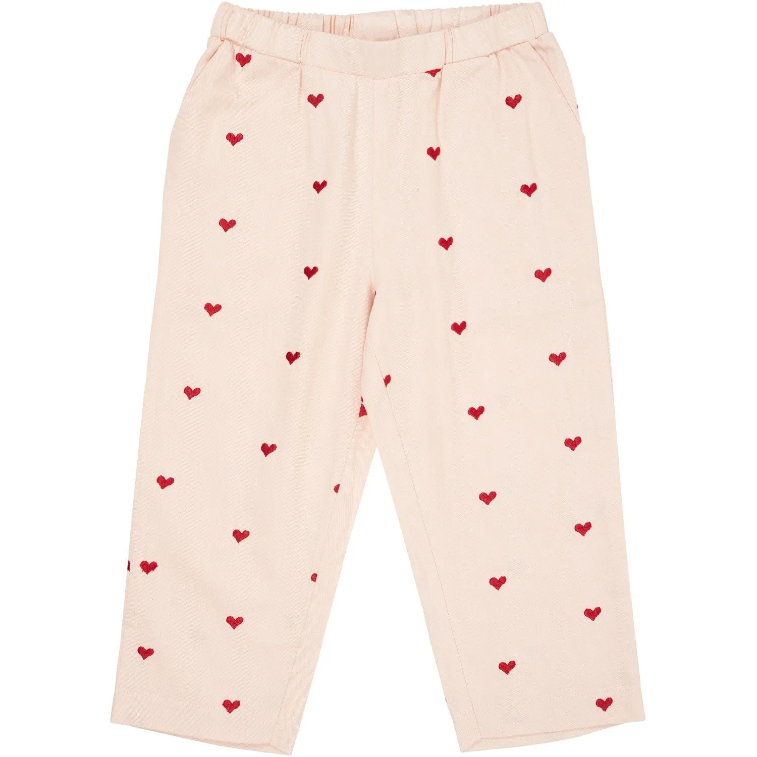 COPENHAGEN COLORS Dusty Rose W. Berry Hearts Twill Heart Pants