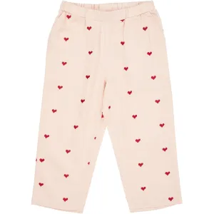 COPENHAGEN COLORS Dusty Rose W. Berry Hearts Twill Heart Pants