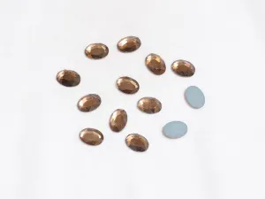 Copper Flat Oval Glass Stones -14x10 mm