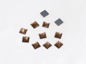 Copper Flat Square Glass Stones -12x12 mm