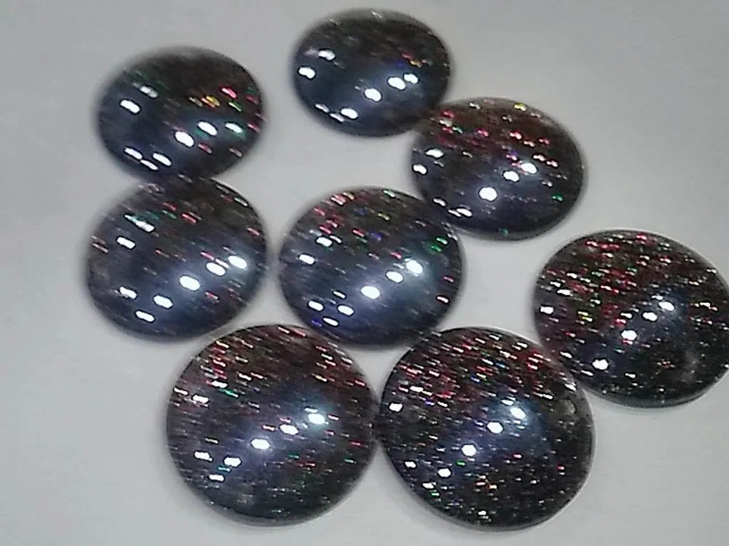 Dark Gray Circular 2 Hole Glass Stones- 25 mm