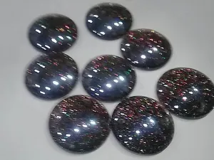 Dark Gray Circular 2 Hole Glass Stones- 25 mm