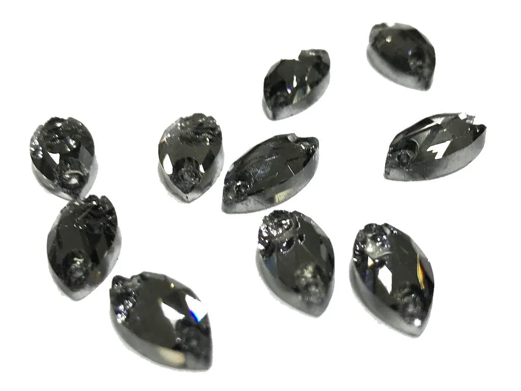 Dark Gray Eye Glass Stones (12x6 mm)