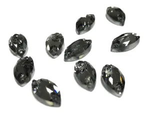Dark Gray Eye Glass Stones (12x6 mm)