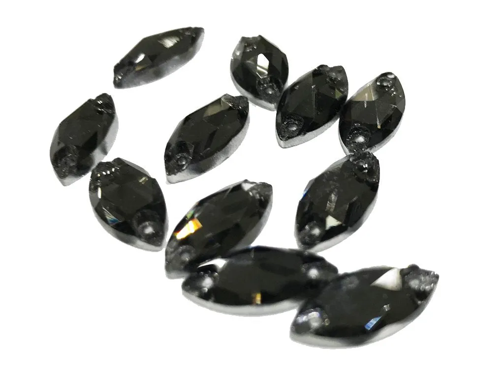 Dark Gray Eye Glass Stones (15x7 mm)
