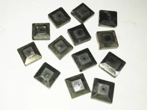 Dark Gray Square 1 Hole Glass Stones