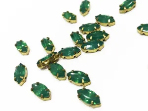 Dark Green Eye Resin Stones with Catcher (10x5 mm) (Wholesale)
