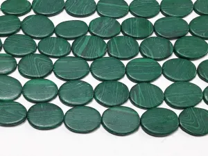 Dark Green Oval Glass Beads