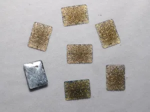 Deep Golden Designer Rectangular Plastic Stones - 18x25 mm