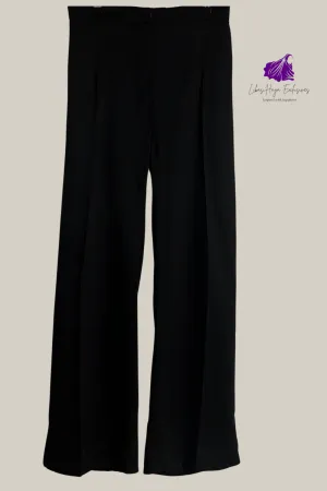 Dima High Waist Wide Leg Linen Pants-Classic Black