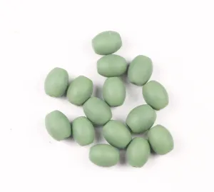 Dusty Green Oval Glass Beads - 8x10 mm
