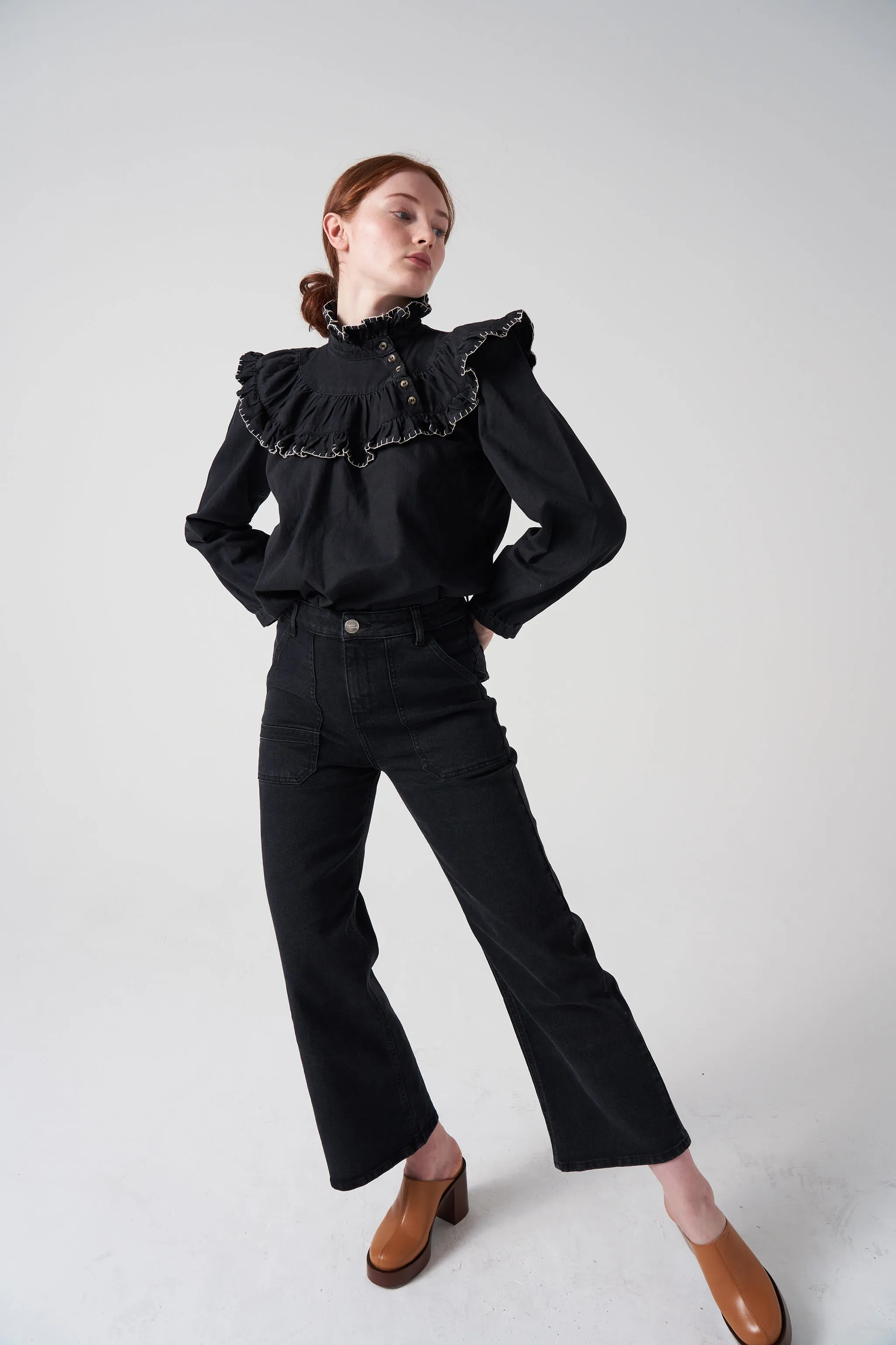 Elodie Jean in Black Denim